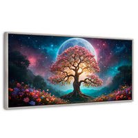 Cuadros Decorativos Canvas Revolution | Nocturno Floral | Panoramico | Portada | Marco Plateado