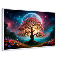 Cuadros Decorativos Canvas Revolution | Nocturno Floral | Rectangular | Portada | Marco Blanco