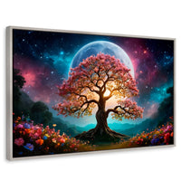 Cuadros Decorativos Canvas Revolution | Nocturno Floral | Rectangular | Portada | Marco Plateado