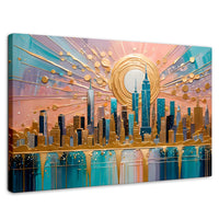 Cuadros Decorativos Canvas Revolution | Nueva York Dorada | Rectangular | Portada | Marco SinMarco