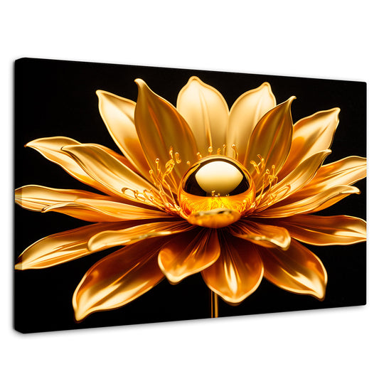 Cuadros Decorativos Canvas Revolution | Oro Flor Radiante | Rectangular | Portada | Marco SinMarco
