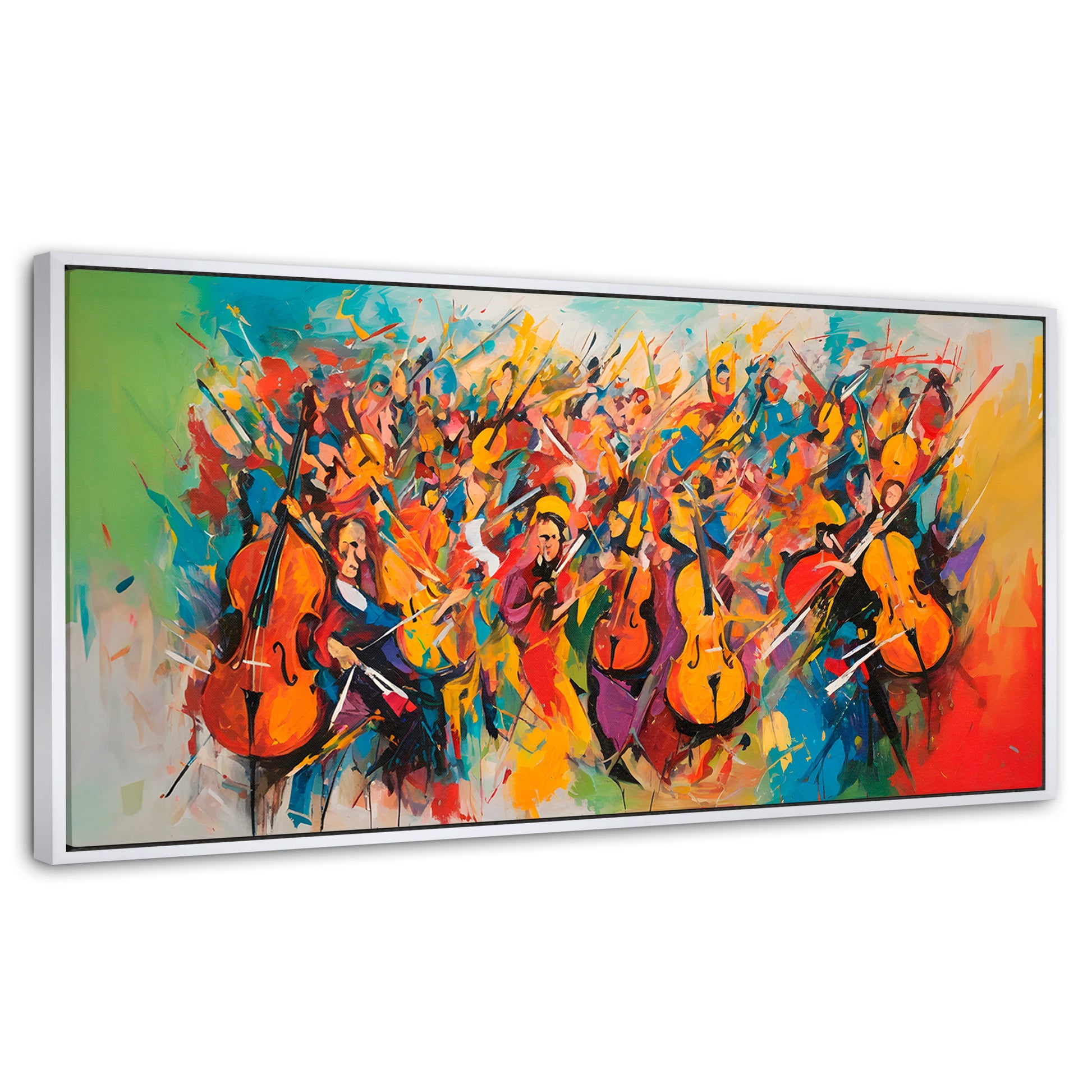 Cuadros Decorativos Canvas Revolution | Orquesta De Colores | Panoramico | Portada | Marco Blanco