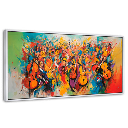 Cuadros Decorativos Canvas Revolution | Orquesta De Colores | Panoramico | Portada | Marco Blanco