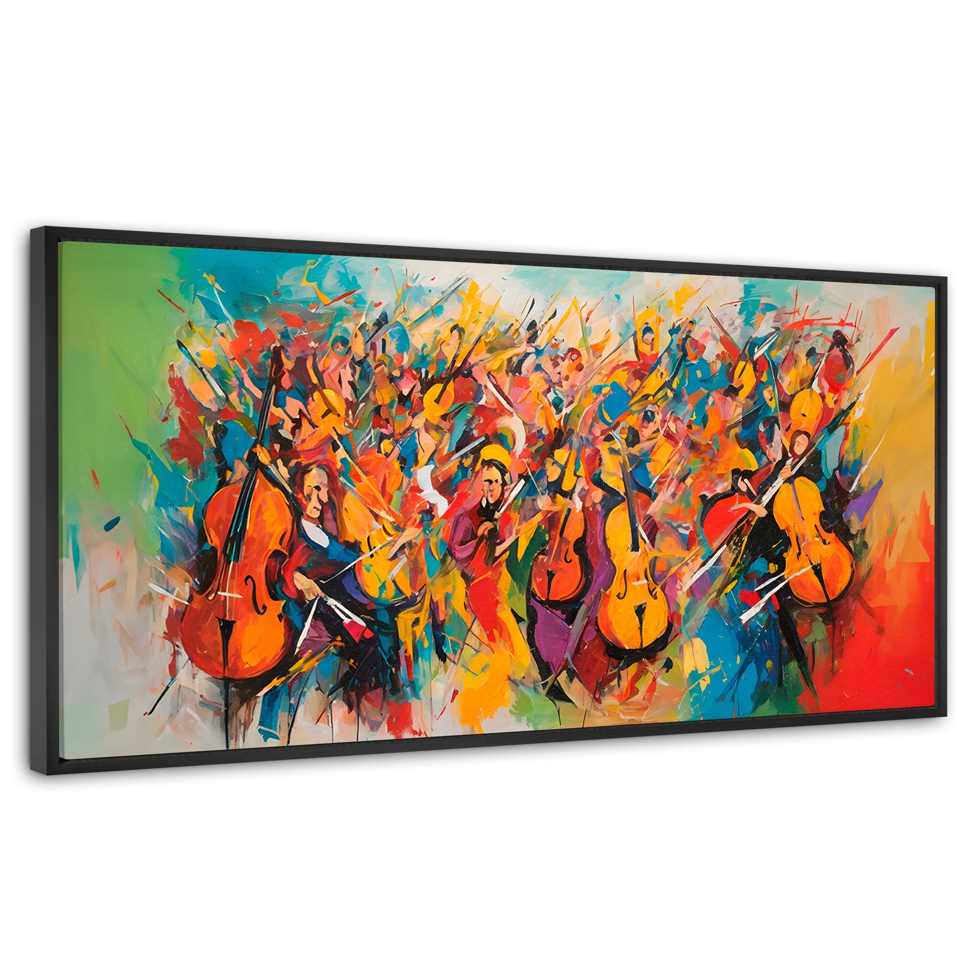 Cuadros Decorativos Canvas Revolution | Orquesta De Colores | Panoramico | Portada | Marco Negro