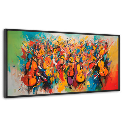 Cuadros Decorativos Canvas Revolution | Orquesta De Colores | Panoramico | Portada | Marco Negro