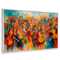 Cuadros Decorativos Canvas Revolution | Orquesta De Colores | Rectangular | Portada | Marco Blanco