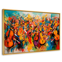 Cuadros Decorativos Canvas Revolution | Orquesta De Colores | Rectangular | Portada | Marco Dorado