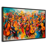 Cuadros Decorativos Canvas Revolution | Orquesta De Colores | Rectangular | Portada | Marco Negro