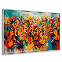 Cuadros Decorativos Canvas Revolution | Orquesta De Colores | Rectangular | Portada | Marco Plateado