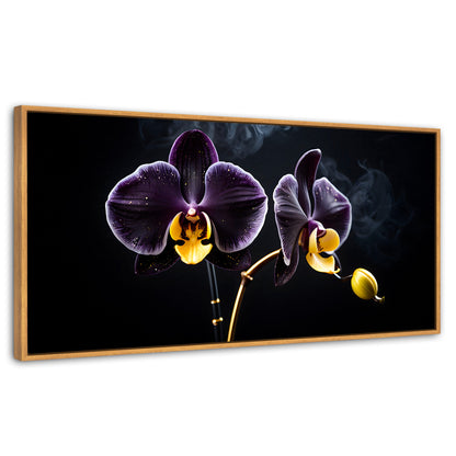 Cuadros Decorativos Canvas Revolution | Orquidea Bicolor | Panoramico | Portada | Marco Madera