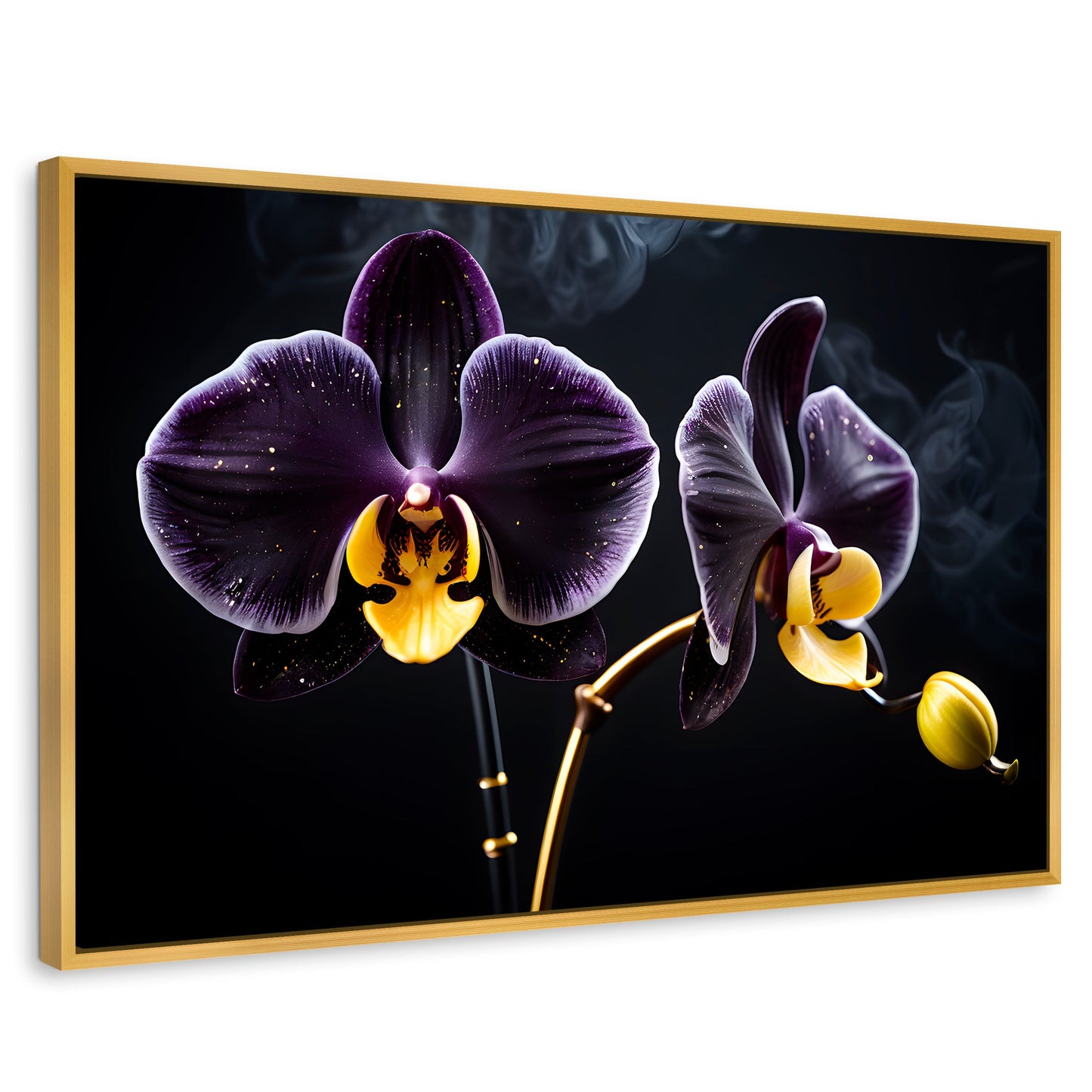 Cuadros Decorativos Canvas Revolution | Orquidea Bicolor | Rectangular | Portada | Marco Dorado