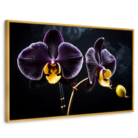 Cuadros Decorativos Canvas Revolution | Orquidea Bicolor | Rectangular | Portada | Marco Dorado