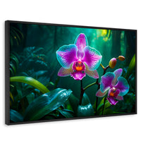 Cuadros Decorativos Canvas Revolution | Orquideas Vibrantes | Rectangular | Portada | Marco Negro