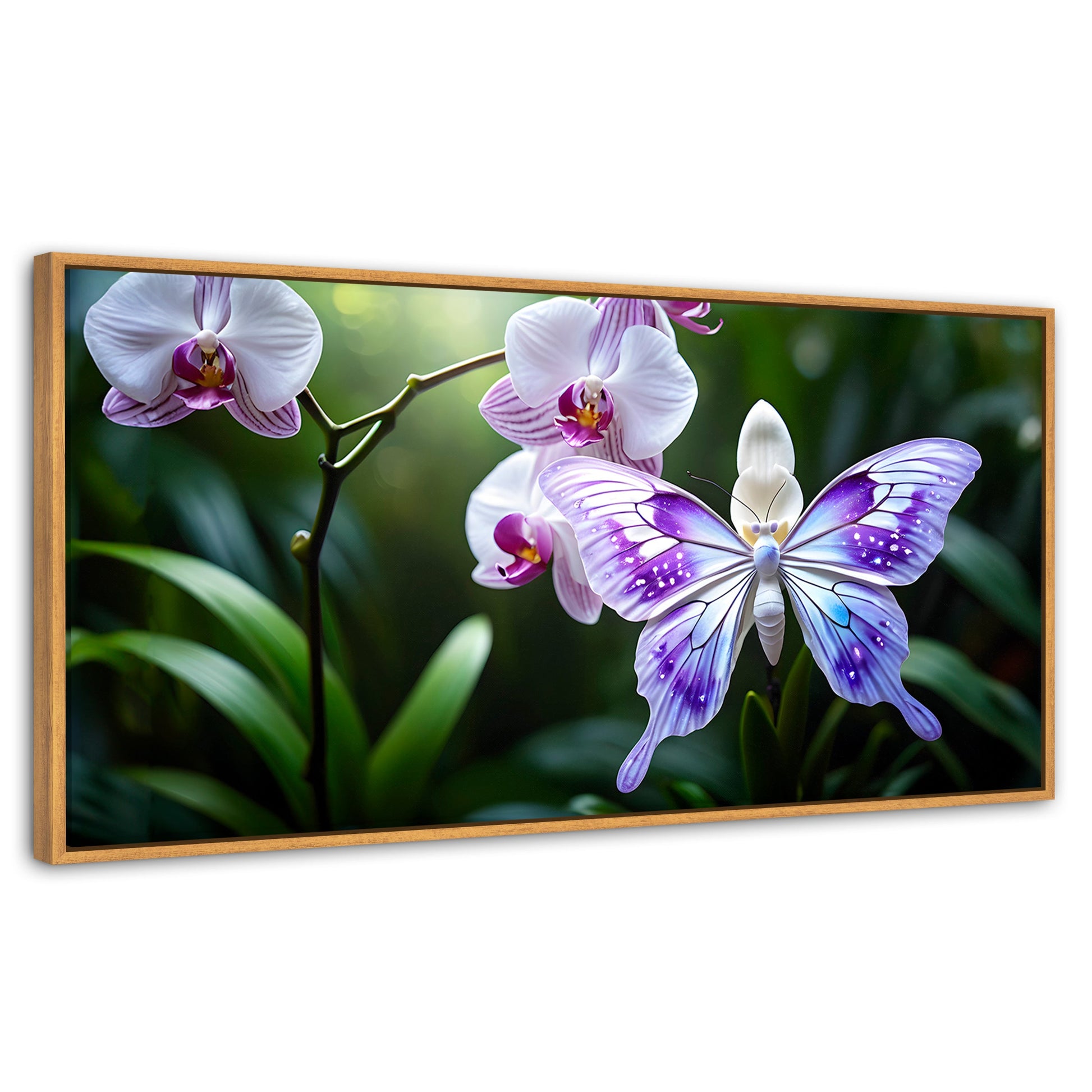 Cuadros Decorativos Canvas Revolution | Orquideas Y Alas | Panoramico | Portada | Marco Negro