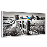 Cuadros Decorativos Canvas Revolution | Pajaro En Reposo | Panoramico | Portada | Marco Dorado
