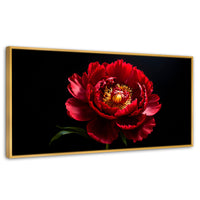 Cuadros Decorativos Canvas Revolution | Peonia De Noche | Panoramico | Portada | Marco Dorado