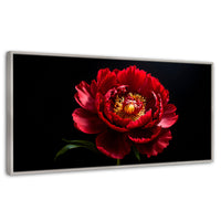 Cuadros Decorativos Canvas Revolution | Peonia De Noche | Panoramico | Portada | Marco Plateado