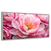 Cuadros Decorativos Canvas Revolution | Peonia Encanto | Panoramico | Portada | Marco Plateado