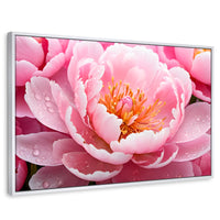 Cuadros Decorativos Canvas Revolution | Peonia Encanto | Rectangular | Portada | Marco Blanco