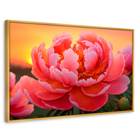 Cuadros Decorativos Canvas Revolution | Peonia Rosa Eterno | Rectangular | Portada | Marco Dorado