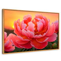 Cuadros Decorativos Canvas Revolution | Peonia Rosa Eterno | Rectangular | Portada | Marco Madera