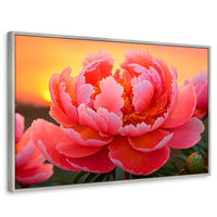 Cuadros Decorativos Canvas Revolution | Peonia Rosa Eterno | Rectangular | Portada | Marco Plateado