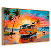 Cuadros Decorativos Canvas Revolution | Perros Playeros | Rectangular | Portada | Marco Madera