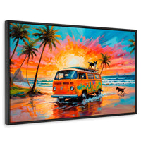 Cuadros Decorativos Canvas Revolution | Perros Playeros | Rectangular | Portada | Marco Negro