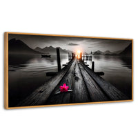 Cuadros Decorativos Canvas Revolution | Petalos De Muelle | Panoramico | Portada | Marco Negro