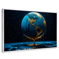 Cuadros Decorativos Canvas Revolution | Planeta Azul Zafiro | Rectangular | Portada | Marco Blanco