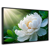 Cuadros Decorativos Canvas Revolution | Rayos De Peonia | Rectangular | Portada | Marco Negro
