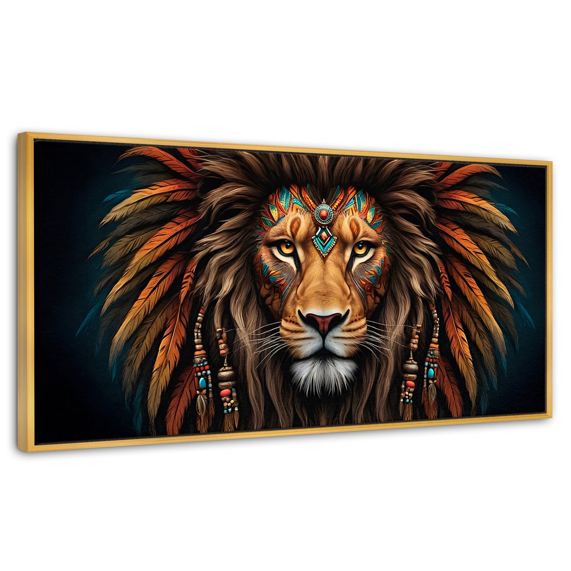 Cuadros Decorativos Canvas Revolution | Realeza Salvaje | Panoramico | Portada | Marco Dorado
