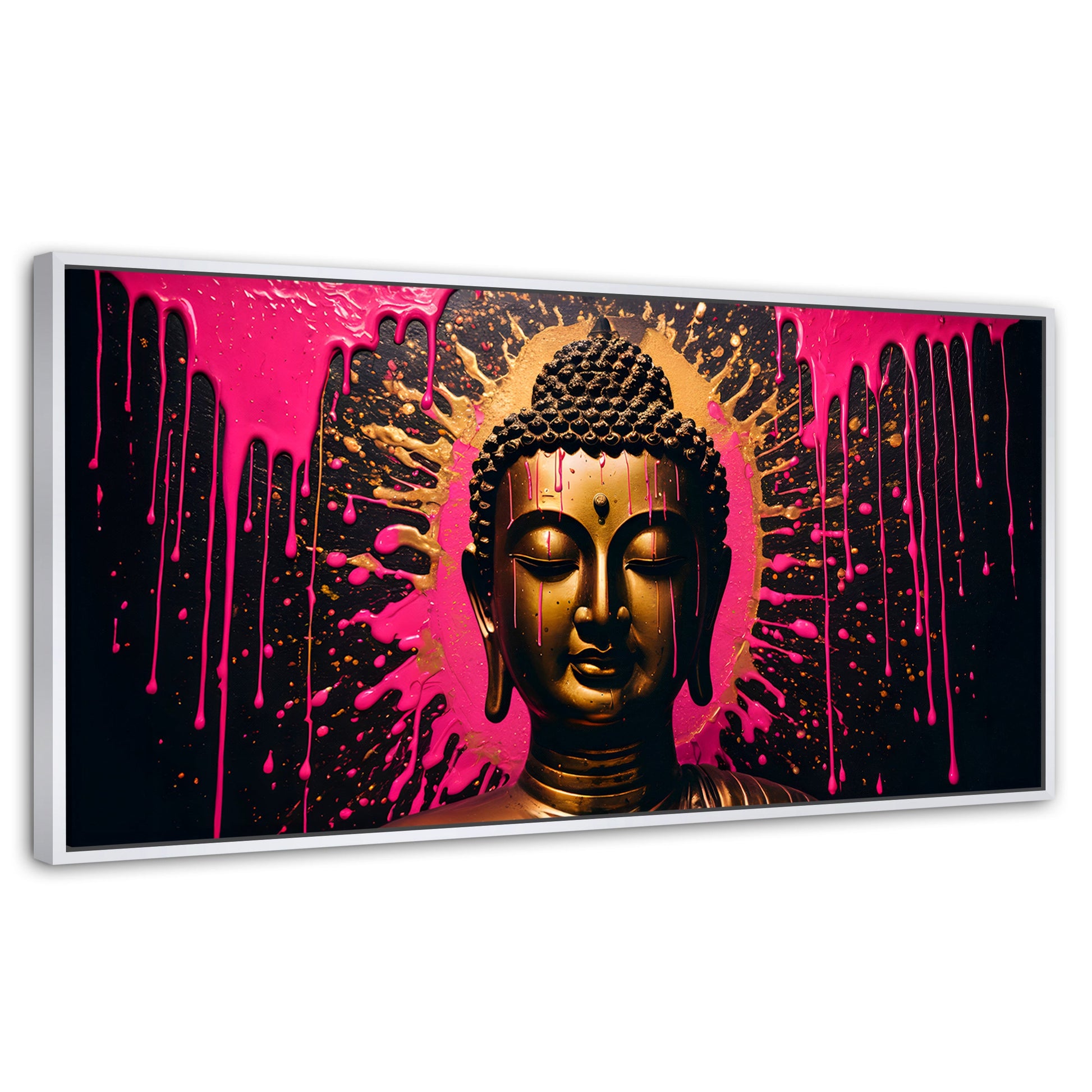 Cuadros Decorativos Canvas Revolution | Reflejos Oro Rosa | Panoramico | Portada | Marco Dorado