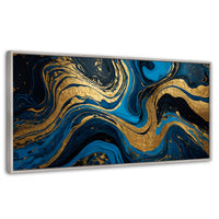 Cuadros Decorativos Canvas Revolution | Remolinos Zafiro | Panoramico | Portada | Marco Blanco