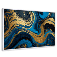 Cuadros Decorativos Canvas Revolution | Remolinos Zafiro | Rectangular | Portada | Marco Blanco