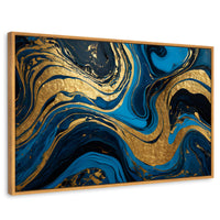 Cuadros Decorativos Canvas Revolution | Remolinos Zafiro | Rectangular | Portada | Marco Madera
