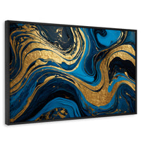 Cuadros Decorativos Canvas Revolution | Remolinos Zafiro | Rectangular | Portada | Marco Negro
