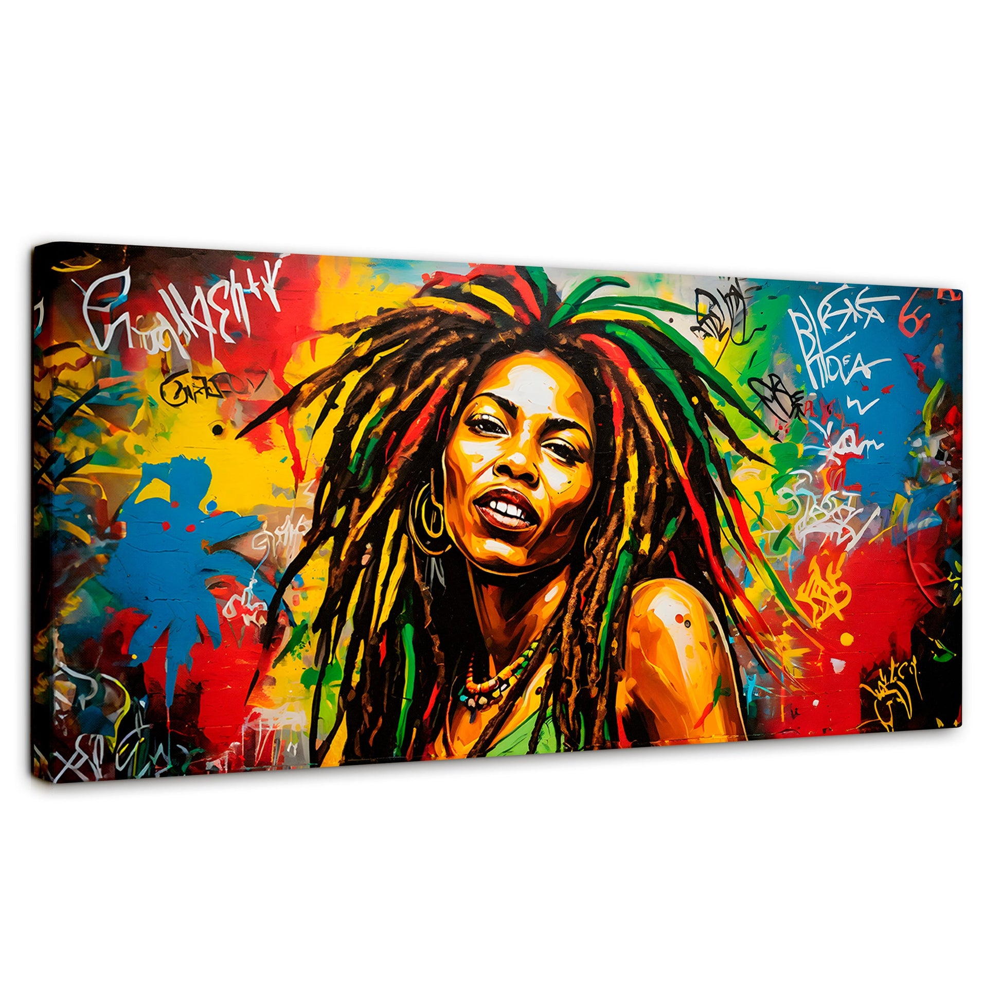 Cuadros Decorativos Canvas Revolution | Retrato Rasta Urban | Panoramico | Portada | Marco SinMarco