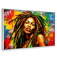 Cuadros Decorativos Canvas Revolution | Retrato Rasta Urban | Rectangular | Portada | Marco Blanco