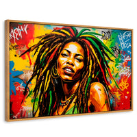 Cuadros Decorativos Canvas Revolution | Retrato Rasta Urban | Rectangular | Portada | Marco Madera