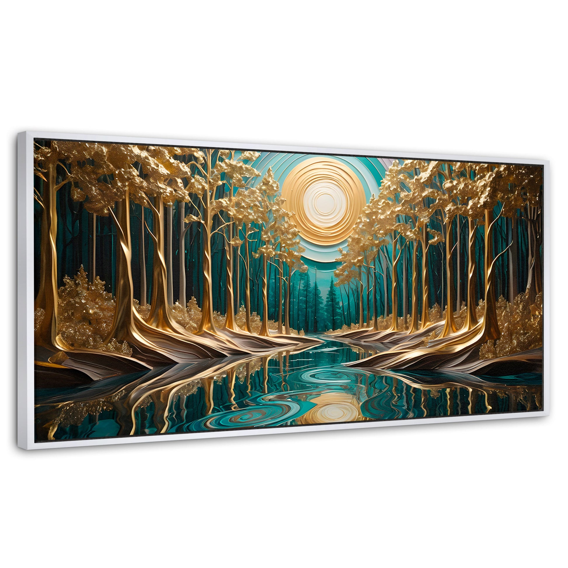 Cuadros Decorativos Canvas Revolution | Rio Calma Dorado | Panoramico | Portada