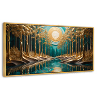 Cuadros Decorativos Canvas Revolution | Rio Calma Dorado | Panoramico | Portada