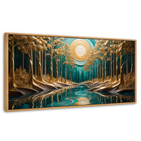 Cuadros Decorativos Canvas Revolution | Rio Calma Dorado | Panoramico | Portada