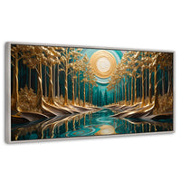 Cuadros Decorativos Canvas Revolution | Rio Calma Dorado | Panoramico | Portada