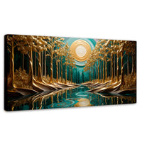 Cuadros Decorativos Canvas Revolution | Rio Calma Dorado | Panoramico | Portada