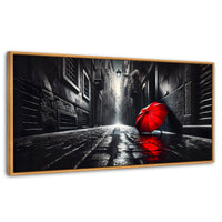 Cuadros Decorativos Canvas Revolution | Rojo Al Viento | Panoramico | Portada | Marco Negro