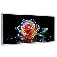 Cuadros Decorativos Canvas Revolution | Rosa Cristal Puro | Panoramico | Portada | Marco Blanco