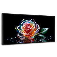 Cuadros Decorativos Canvas Revolution | Rosa Cristal Puro | Panoramico | Portada | Marco Negro