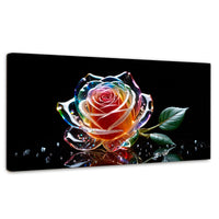 Cuadros Decorativos Canvas Revolution | Rosa Cristal Puro | Panoramico | Portada | Marco SinMarco