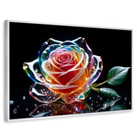 Cuadros Decorativos Canvas Revolution | Rosa Cristal Puro | Rectangular | Portada | Marco Blanco